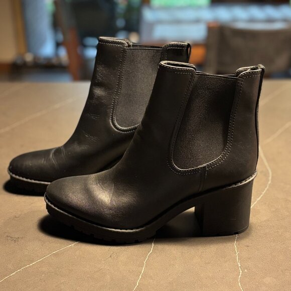 Vince Black Leather Booties Size 11 - Picture 1 of 8